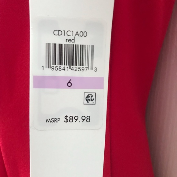 ❤️🆕 New Calvin Klein Red Dress (Women’s Size 6) - Picture 8 of 9